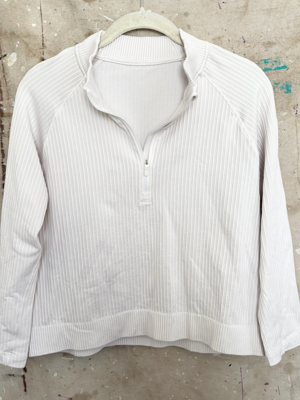 Lululemon Rest Less Cropped Half Zip, Rib White - Picture 2 of 6